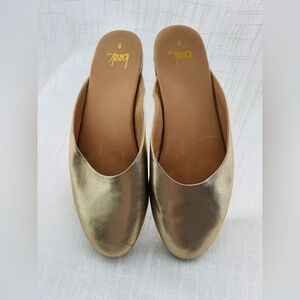 Beek Phoebe Metallic Gold Leather Slip-On Mules - Women's